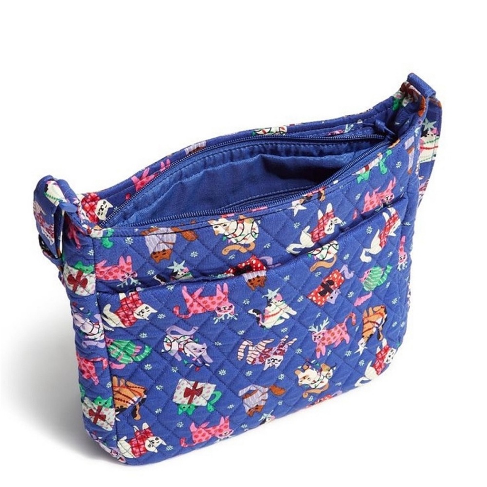⭐️🌟 NWT Vera Bradley Blue Crossbody Bag with Animal Cat Print - Picture 2 of 2